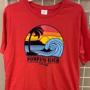 Coral Pompano Beach, Florida t-shirt size XXL. Short sleeve. Cotton. EUC.